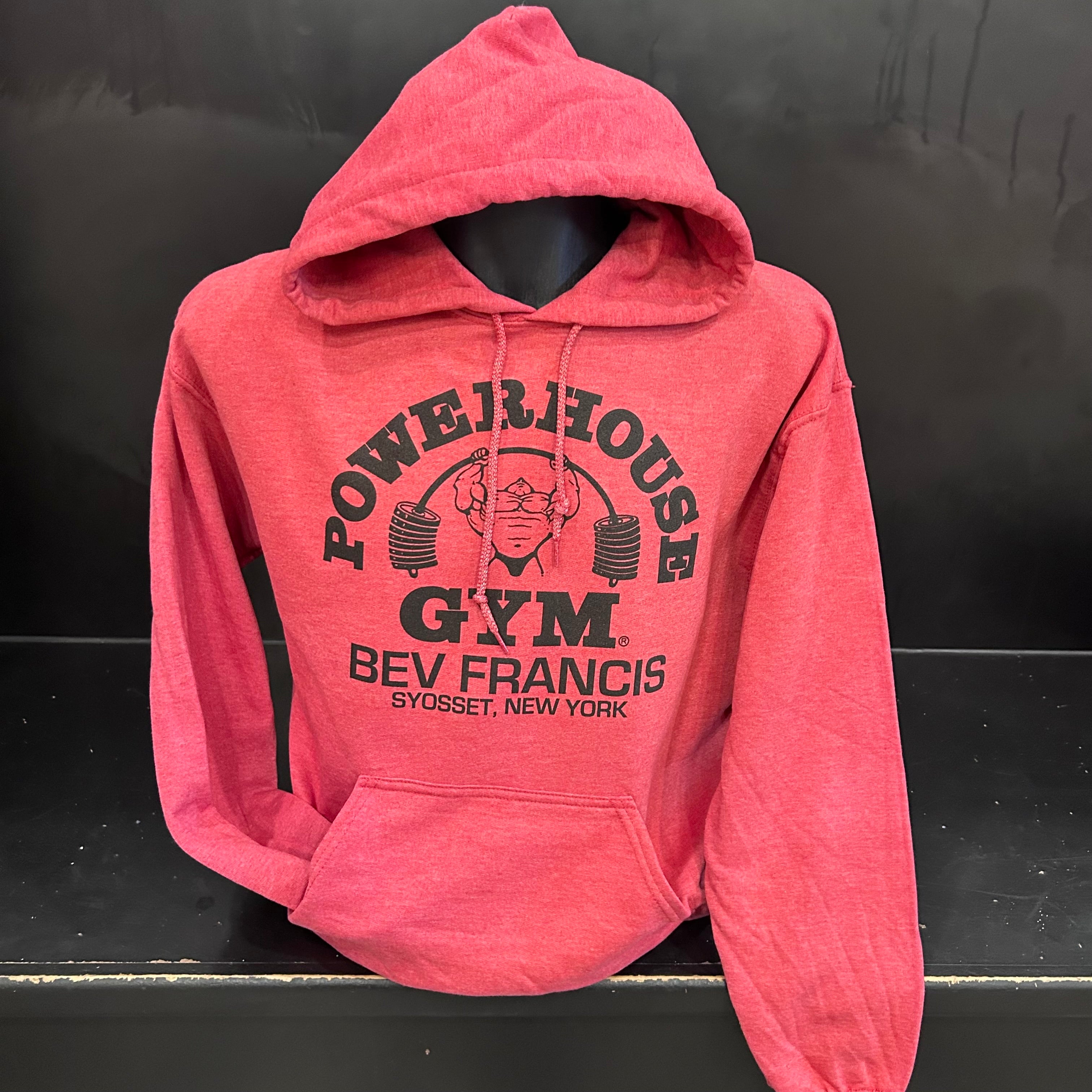 トップス POWERHOUSE GYM Vintage Oversized Hoodie POWERHOUSE GYM old school logo hoodie - weights-fitness-muscle tee